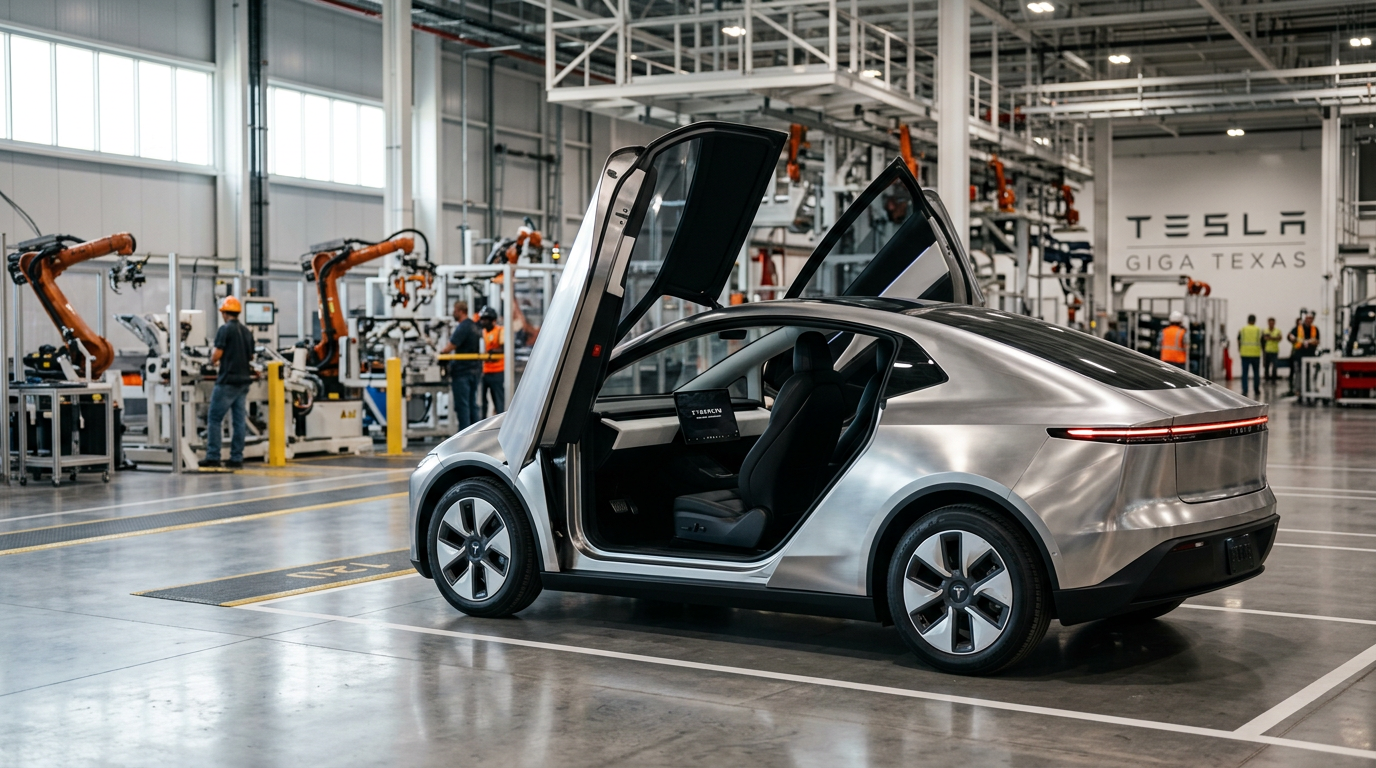 produção em massa do Tesla Cybercab