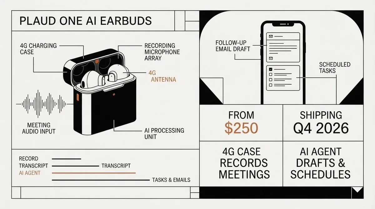 Plaud One AI earbuds