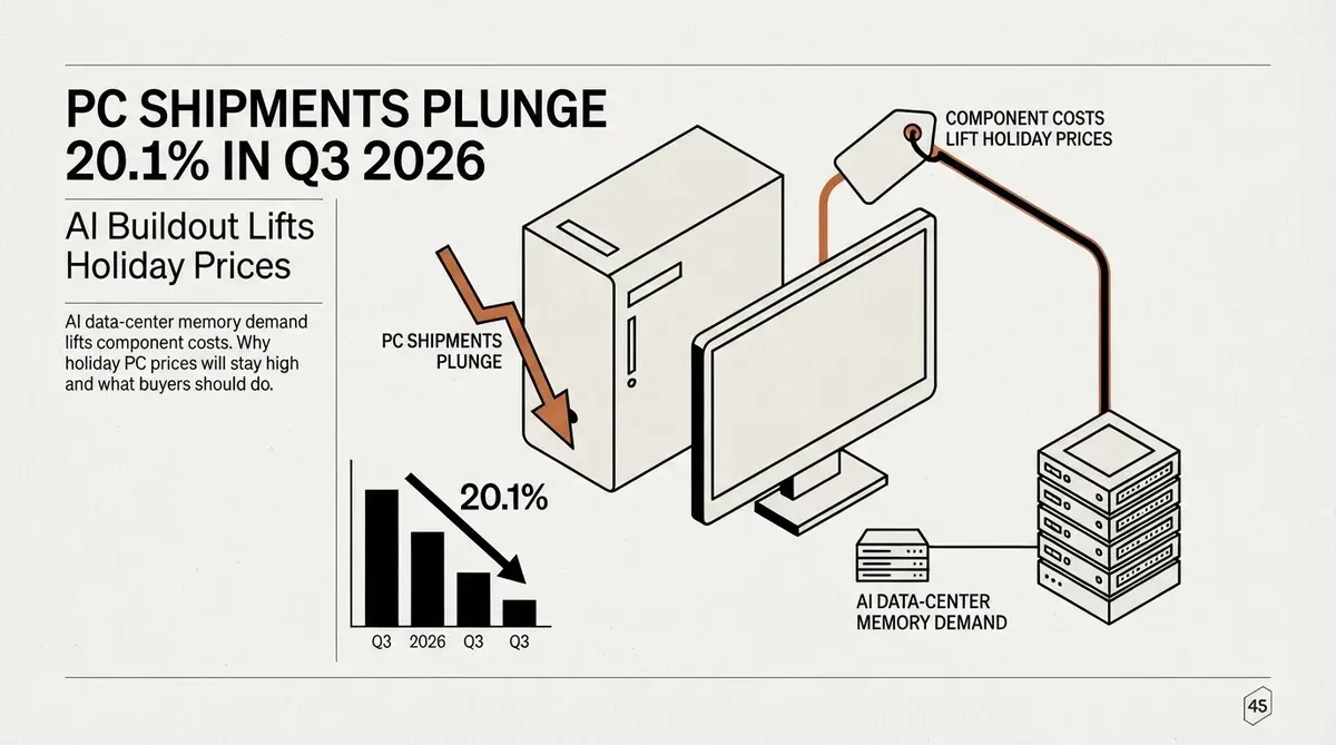 PC shipments plunge 20.1%
