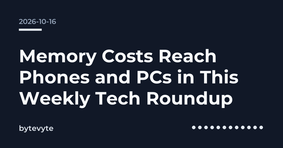 weekly tech roundup