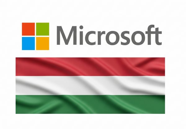 microsoft logo and ungarian flag
