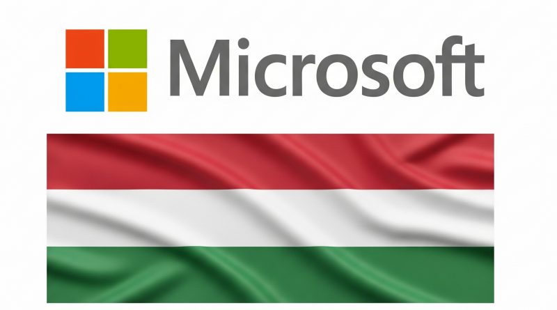 microsoft logo and ungarian flag